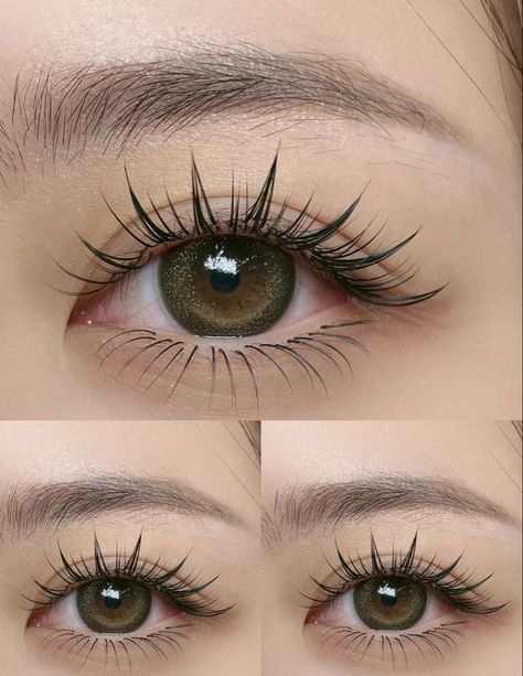 Natural Lashes Asian Eyes, ต่อขนตา Wet Look, Asian Lashes Extensions, Manwha Lash Extensions, Monolid Lash Extensions, Asian Eyebrows, Winged Lashes, Manga Lashes, Lash Extensions Makeup