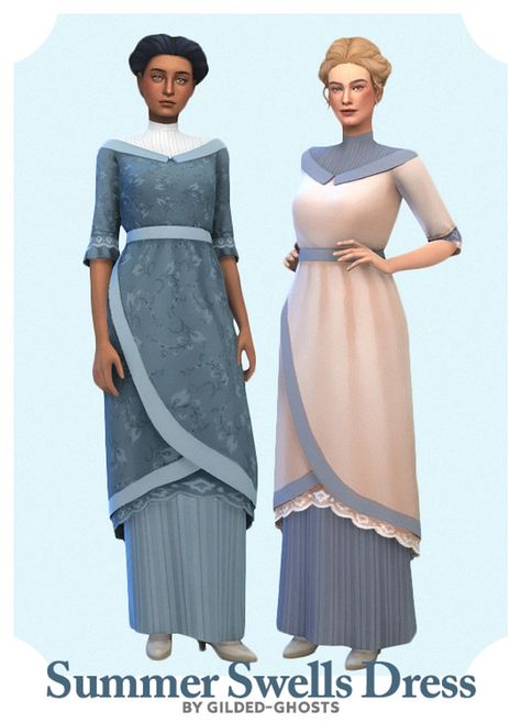 Ts4 Patreon, 1910 Dress, 1900 Dress, Sims 4 Decades Challenge, Sims 4 Challenges, Sims 4 Mm Cc, Sims 4 Dresses, Sims 4 Mm, Sims4 Clothes