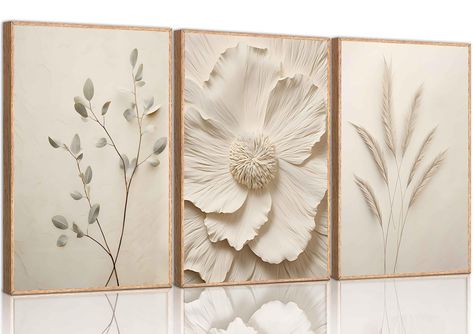 Picture Sets Of 3, Farm Style Living Room Wall Decor, Behind Table Wall Decor, Bedroom Wall Decor Simple, Dining Room Wall Art Ideas Rustic, 3 Piece Flower Canvas Art, Rustic Wall Decor Dining Room, Dainty Wall Art, Upscale Boho Decor