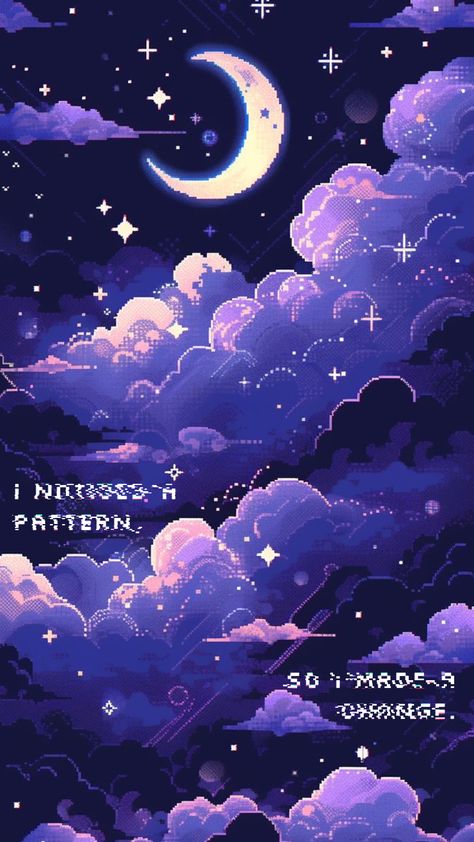 #wallpaper #iphone #lockscreen #quote Pixel Art Background, Wallpaper Sky, Arte 8 Bits, Pretty Backgrounds, Cool Wallpapers Art, 판타지 아트, Pretty Wallpapers Backgrounds, The Night Sky, Alam Yang Indah