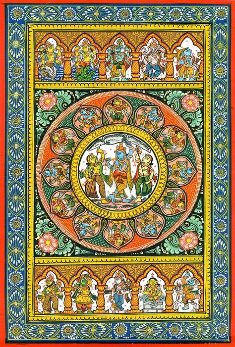 Pattachitra Paintings, Pattachitra Art, Phad Painting, Rajasthani Painting, Spiritual Paintings, Kalamkari Painting, Pichwai Paintings, Hinduism Art, Tanjore Painting