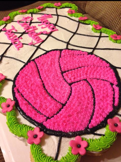 #volleyball cupcake cake Volleyball Cupcake Cake, Volleyball Themed Cake, Volleyball Desserts, Cake Volleyball, Volleyball Food, Sports Celebration, Volleyball Cake, Volleyball Birthday, Sports Cakes