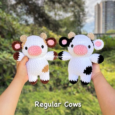 (closed) thank you so much for all the positive feedback on my fruit cows and to everyone who has taken the time to apply, I’ve contacted all testers 💗 TESTER CALL for my 12 in 1 fruit cows pattern! 🐮🍓🫐🍑🥑🍉🍋🥝 Hiii, I’m looking for ~16 crocheters to test my 12 in 1 (technically 13 🤭) fruit cows pattern! I’ve been working on these cows the past few months, it’s finally here and I’m so excited to share them with you! This is an intermediate pattern that is sewing intensive, but the testing pe... Fruit Cows, Cow Plushies, Plushie Crochet Pattern, Cow Crochet Pattern, Crocheted Cow Pattern, Cow Crochet, Crochet Dragon Pattern, Plushie Crochet, Amigurumi Cow