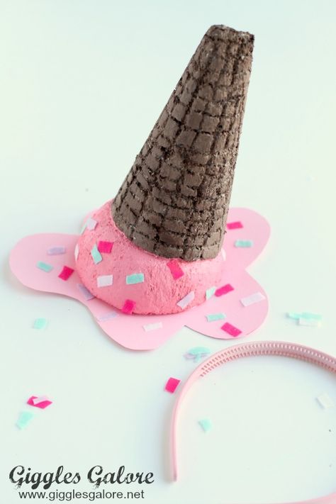 Ice Cream Hair Crazy Hair Day, Ice Cream Hat Diy, Ice Cream Cone Headband Diy, Ice Cream Cone Hat Diy, Diy Ice Cream Costume, Ice Cream Costume Kids, Ice Cream Cone Halloween Costume, Womens Ice Cream Cone Costume, Ice Cream Cone Headband