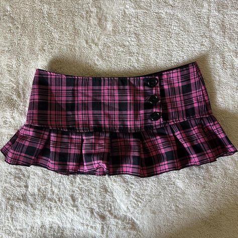 vintage 1990’s pink, plaid, pleated micro mini skirt... - Depop Bratz Plaid Skirt, Sweet November, Micro Skirt, Micro Mini Skirt, Micro Mini, Plaid Skirt, Pink Plaid, Plaid Skirts, My Vibe