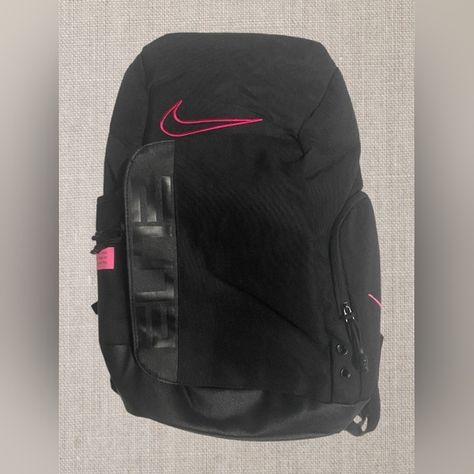 Nike Elite PRO Hoops Basketball Backpack in Black / Pink New Outdoor Basketball Court, Hoops Basketball, Basketball Backpack, Basketball Courts, Gear Organizer, Nike Elite, Basketball Players, Laptop Sleeve, New Shop