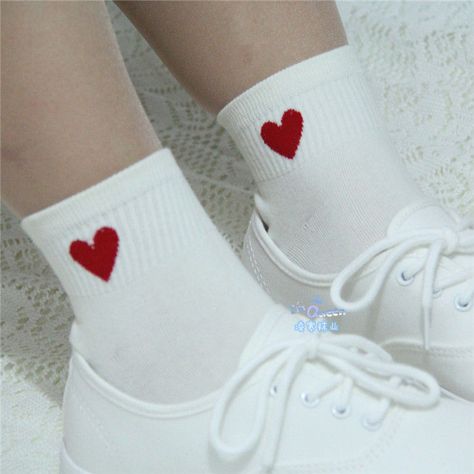 Embroidered Socks, Korean Socks, Yellow Clothes, Heart Socks, Nike Socks, Bodyweight Workout Beginner, Embroidered Heart, Funny Socks, Cute Socks