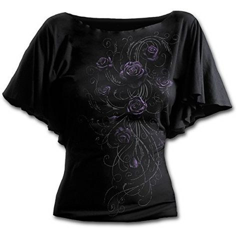 Gothic Shirts Women, Bat Sleeve Top, Angel Clothing, Gothic Tops, Gothic Shirts, Tattoo Clothing, Gothic Clothes, Bat Sleeve, Gothic Outfits