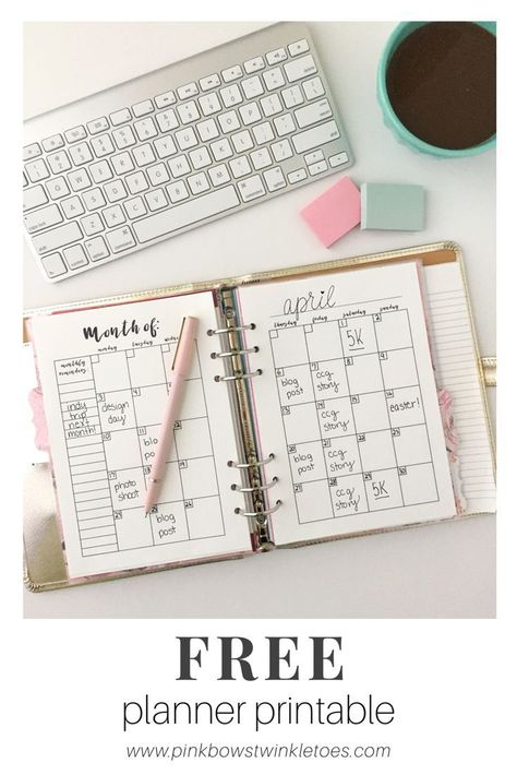 Free monthly calendar planner printable - perfect for A5 planners, mini binders, and Mini Happy Planners - monthly view calendar freebie - instant digital download month at-a-glance planning insert Free Monthly Planner, Happy Planner Free Printable, Calendar Free Printable, Monthly Calendar Planner, Free Monthly Calendar, Planner Calendar Printables, Free Printables Organization, Free Printable Planner, Mini Binder