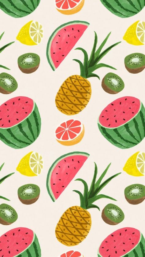 Let’s Get Fruity Pineapple Wallpaper, Fruit Wallpaper, Whatsapp Wallpaper, Fruit Illustration, Tropical Fruits, Fruit Print, Fruit Pattern, Illustration Inspiration, Pattern Illustration