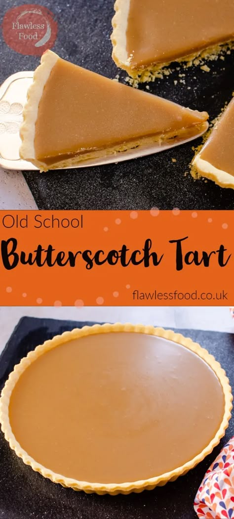 Who remembers this delicious Old School Butterscotch tart?! I have fond memories of this fantastic rich sticky, butterscotch tart. Usually served up with whipped cream or custard in the school canteen! This classic school dessert is surprisingly easy and quick to make, follow along with our recipe. Butterscotch Tart, School Canteen, Grilled Desserts, Pies And Tarts, Soju, Tart Recipes, Mini Desserts, Decadent Desserts, Healthy Dessert