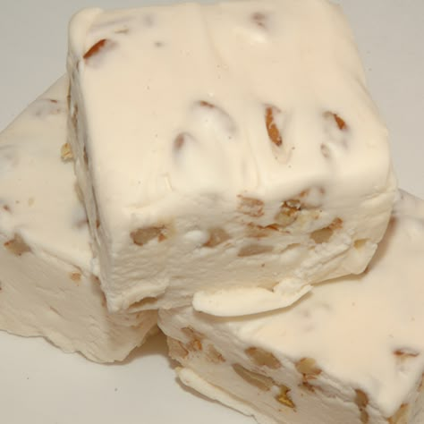 DIVINITY FUDGE * no chocolate * PECANS * candy thermometer - Cindy's ON-Line recipe box Divinity Fudge, Divinity Candy, Homemade Marshmallow Recipe, Cooking Pumpkin, Recipes With Marshmallows, Homemade Fudge, Candy Recipes Homemade, Christmas Candy Recipes, Fudge Recipe