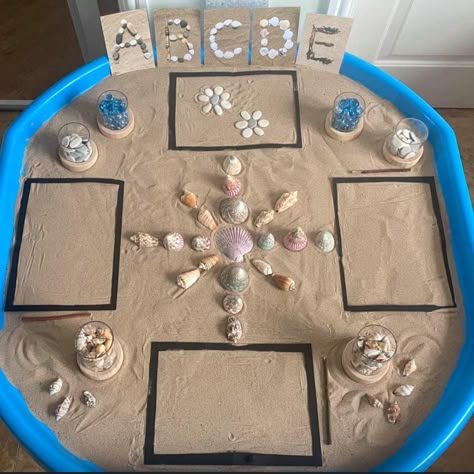 Sand Table Kindergarten, Mermaid Eyfs Activities, Summer Tuff Tray Ideas Preschool, Tuff Tray Ideas Kindergarten, Pirate Tuff Tray Ideas, Preschool Tuff Tray, Eyfs Tuff Tray Ideas, Tuff Tray Ideas Preschool, Water Tray Ideas Eyfs