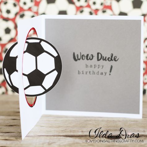 Hey all! Today I have a really cute Soccer Ball Spinner card to share with you all! Made this birthday card a couple of weeks ago ... Soccer Birthday Cards Handmade, Stampin Up Boys Birthday Cards, Diy Gifts For Boyfriend Birthday, Happy Birthday Football, Birthday Card For Boys, Gifts For Boyfriend Birthday, Birthday Football, Spinner Card, Soccer Cards