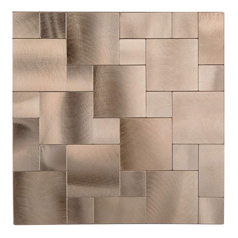 PRICES MAY VARY. DIY Installation: Create a neat & modern kitchen look by yourself with our stainless steel backsplash. Save money on constructors and install this anti-scratch, high impact, retro mosaic tile DIY Design: Bronze Colored Metal with Vintage Copper Toned Matte Finish, apply as stove backsplash panel features a abrasion-resistant metallic, cut in square mosaic, adds a retro feel to your kitchen. Versatile Application and Easy to Clean: Perfect for fireplace decor, laundry tables, sta Copper Wall Tiles, Tiles For Kitchen Wall, Copper Mosaic Tile, Kitchen Decor Tiles, Laundry Table, Metallic Wall Tiles, Metal Tile Backsplash, Stick Tile Backsplash, Steel Backsplash