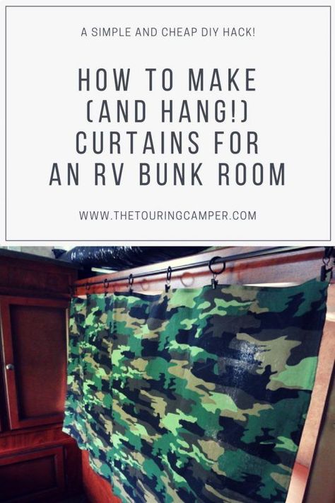 How to make camper bunk curtains Bunk Curtains, Tent Camping Organization, Camper Organization, Camper Hacks, Travel Trailer Camping, Rv Organization, Camping Organization, Camping Camper, Tent Trailer