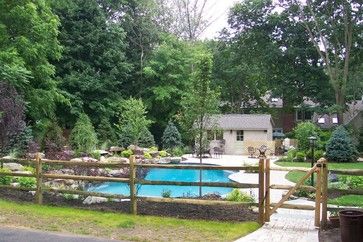 Pool Split Rail Fence, Split Rail Fence Around Pool, Rustic Pool Fence, Cedar Split Rail Fence, Rustic Pool, Fence Around Pool, Barn Pool, Post And Rail Fence, Farmhouse Backyard