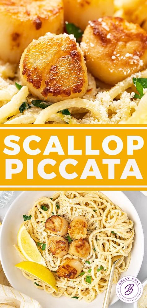 Scallops Piccata, Shell Fish Recipes, Scallop Piccata, What Goes With Scallops, Sauteed Scallops Recipes, Recipes For Scallops, Gluten Free Scallop Recipes, Scallops With Pasta, Pasta With Scallops