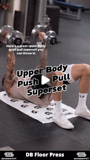 John Shackleton, MS, CSCS on Instagram: "Upper Body Push & Pull Superset Push & pull (Antagonistic) superset method involves pairing exercises with opposite movement patterns with no rest in between sets. This training method is great for achieving overall muscular balance and development while also affording you with the ability to maximize your training sessions by getting more work done per session (workout density). If you haven’t noticed yet I’m all about supersets and trisets. See 3 week progression below Superset: DB Neutral Grip Floor Press w/ Iso Glute Bridge Week 1- 3x 10,8,6/ Rep Tempo 2101/ *Ramp wt up each set* Week 2- 4x 10,8,6,6 (Beat set 3 wt from last week on last set)/ Rep Tempo 2101/ *Ramp wt up each set* Week 3- 4x 10,8,6,6+ (Beat set 4 wt from last week on las Push Pull Upper Body Workout, Superset Workout, Exercises For Strength, Push Up Stand, Push Day, Cable Row, Workouts Exercises, Exercise Program, Glute Bridge