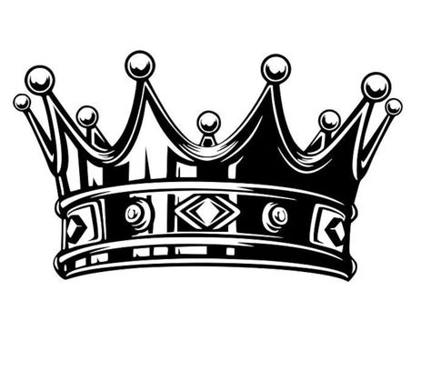 Crown Black And White, King Crown Drawing, Tiara Svg, Crown Tattoo Men, King Crown Tattoo, Crown Stencil, Crown Silhouette, King And Queen Crowns, Crown Png