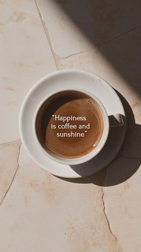 Happiness is coffee & sunshine quote Facebook story template | premium image by rawpixel.com Aesthetic Beverage, Coffee Quotes Aesthetic, Coffee Branding Design, Ceramic Aesthetic, Cafe Quotes, Facebook Story, Spa Time, Vintage Template, Sunshine Quotes