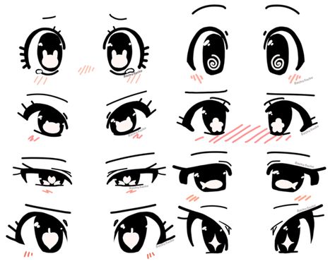 Anime eye shape ideas by RockuSocku on DeviantArt Mata Manga, How To Draw Anime Eyes, Drawing Face Expressions, Cartoon Eyes Drawing, Drawing Cartoon Faces, Eye Drawing Tutorials, Seni Dan Kraf, Cartoon Eyes, Drawing Expressions