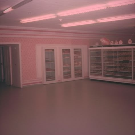 Cutecore Liminal Space, Pink Liminal Aesthetic, Cute Liminal Space, Liminal Space Aesthetic Pink, Liminal Space Comfort, Liminal Space Suburbs, Pastel Liminal Space, Early 2000s Liminal Spaces, Pink Dreamcore Aesthetic