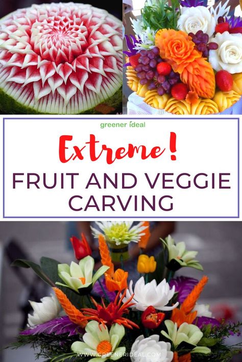 Vegetable Carving Ideas Creative, Fruit Art Ideas, Food Carving Ideas, January Decor Ideas, Carved Fruit Art, Carving Fruits And Vegetables, Veg Platter, Fruit Salad Decoration, Salad Decoration