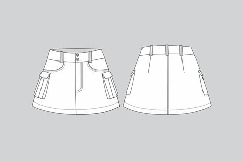 Premium Vector | Miniskirt with cargo pockets cargo skirt vector shorts cargo skirt drawing fashion illustration Cargo Skirt Technical Drawing, Skirt Drawing, Drawing Fashion Illustration, Drawing Fashion, Shorts Cargo, Cargo Skirt, Technical Drawing, Fashion Drawing, Premium Vector