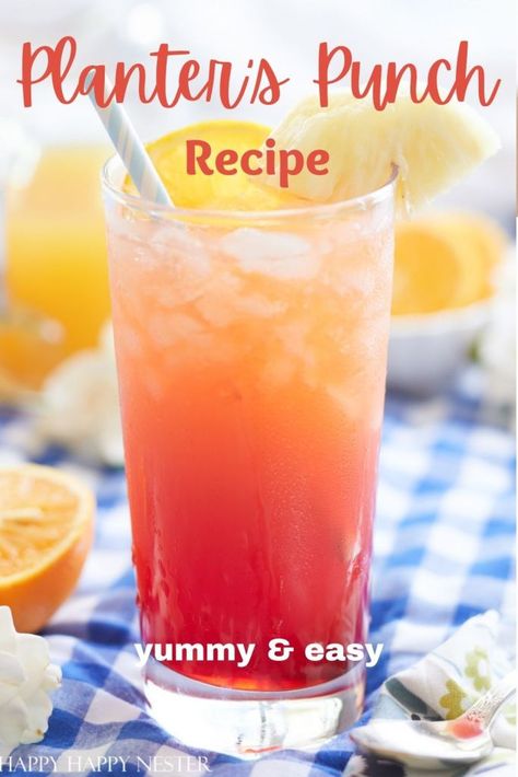 Planters Punch Recipe, Fresh Cocktail Recipes, Planter's Punch, Vacation Drinks, Planters Punch, Bourbon Sour, Drink Gin, Banana Rum, Adult Beverages Recipes