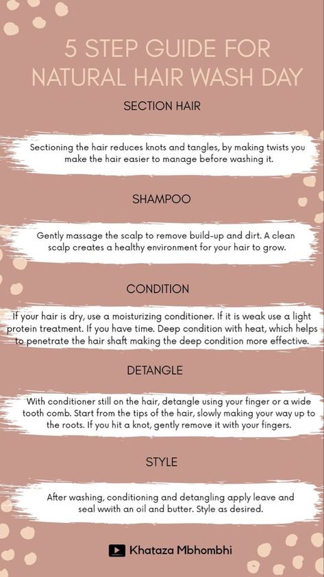 5 Easy Steps For Your Hair Wash Day Steps To Washing 4c Hair, 3 Step Method Natural Hair, Simple Natural Hair Wash Day Routine, Hair Products Instagram Post, Safe Hairstyles Natural Hair, Hair Care Guide, Washday Routine For 4c Hair, Natural Hair Content Ideas, Hair Posts For Instagram