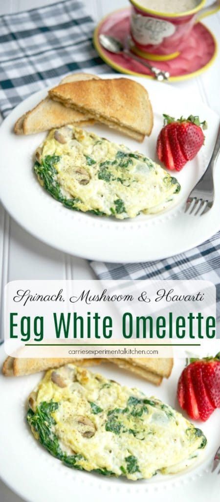 Eggwhite Recipes Breakfast, Eggwhite Recipes, Quick And Easy Healthy Breakfast, Healthy Omelette, Egg White Omelette, White Recipes, Egg White Recipes, Brunch Foods, Spinach Mushroom