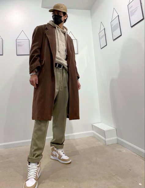 Dark Earth Tone Outfits, Earth Tone Male Outfit, Earthy Tone Outfits Men, Earthy Style Men, Earth Tone Men Outfit, Earth Colors Outfit, Aestethic Fashion, Earth Tone Streetwear, Brown Clothes Aesthetic