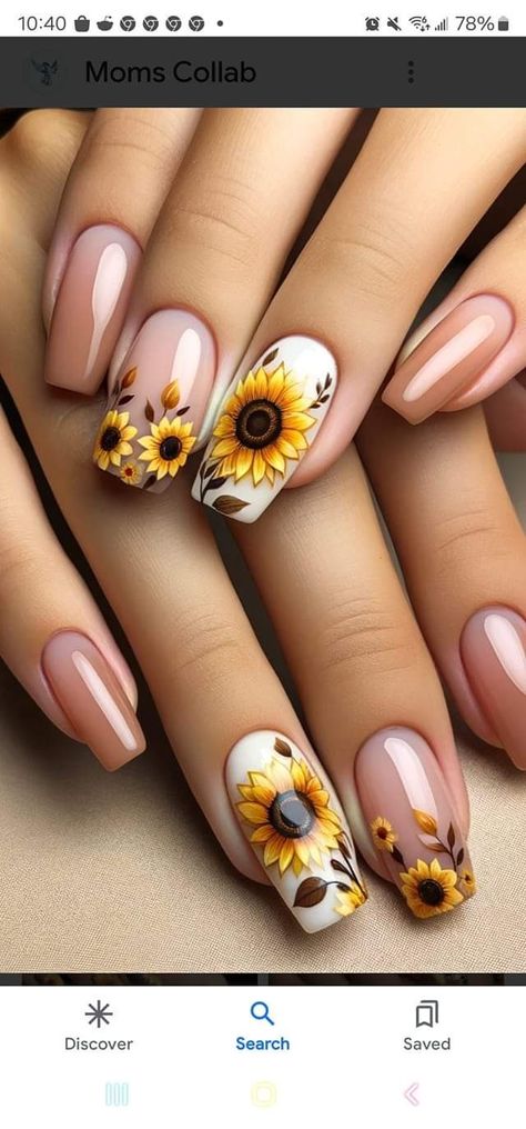 Sunflower French Tip Nails, Sunflower Nails Design, Fall Wedding Nails, Brown Nail Art, Bridal Sunflowers, Sunflower Nails, Burgundy Nails, Brown Nails, Bridal Nails