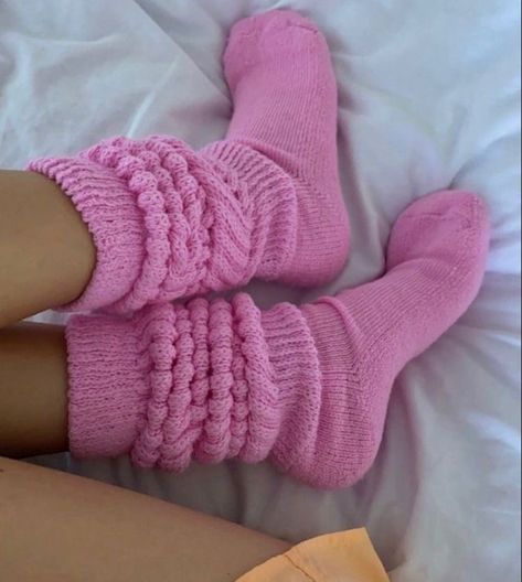 Loose Socks, Slouch Socks, Pink Socks, Winter Aesthetic, Comfy Cozy, Looks Style, Pink Aesthetic, Leg Warmers, Girly Things