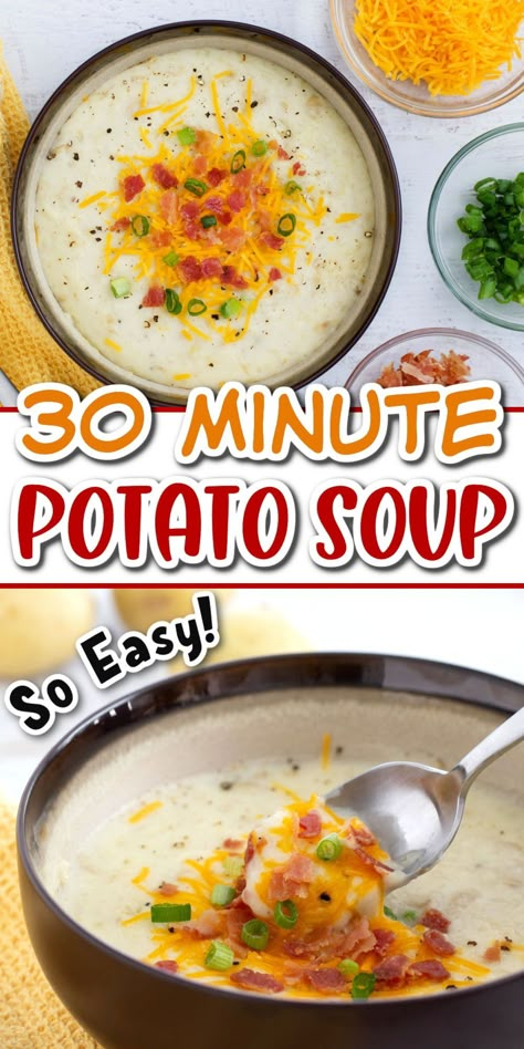 Soup For Dinner, Best Potato Soup, Potato Soup Easy, Loaded Potato Soup, Loaded Baked Potato Soup, Baked Potato Soup, Loaded Potato, Easy Dinner Recipe, Potato Soup Recipe