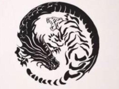 Wushu Logo, Dragon Tiger Tattoo, Family Crest Crafts, Pegasus Tattoo, Dragon And Tiger, Ying Yang Tattoo, Snowboard Design, Japanese Tiger, Fireworks Background