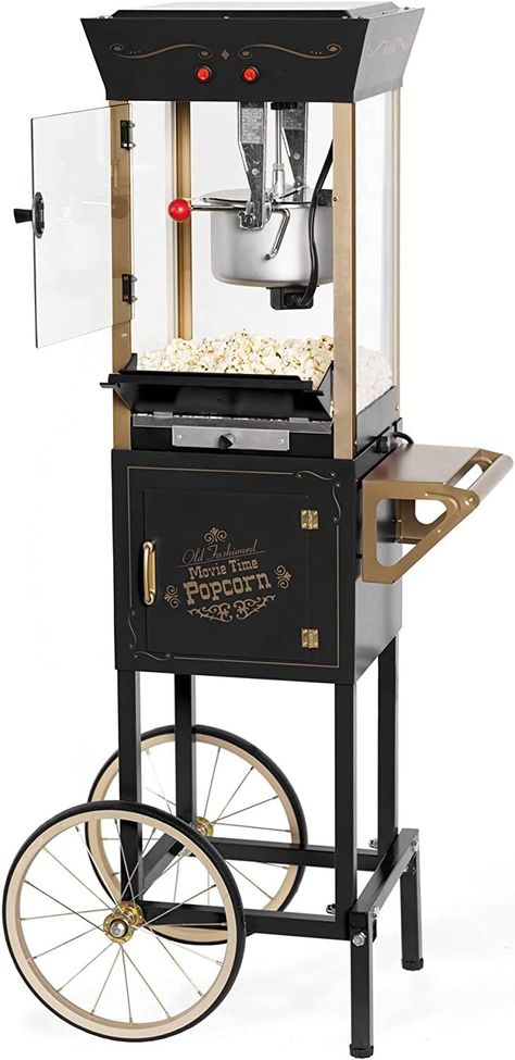 8 Oz Kettle Makes Up to 32 Cups -Vintage Movie Theater Popcorn Machine with Interior Light - Measuring Spoons and Scoop - Home Theater Accessories - Black Coconut Oil Popcorn, Vintage Popcorn Machine, Popcorn Bowls, Black Popcorn, Popcorn Oil, Commercial Popcorn Machine, Popcorn Buckets, Vintage Movie Theater, Vintage Popcorn