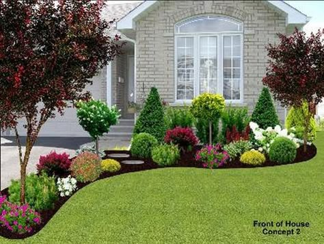 Shared front yard idea. - RedFlagDeals.com Forums Ideas Para Decorar Jardines, Front Yard Landscape, Landscape Flowers, Front Yard Design, Backyard Lawn, Front Yard Ideas, Front Landscaping, Luxury Garden, Yard Landscape