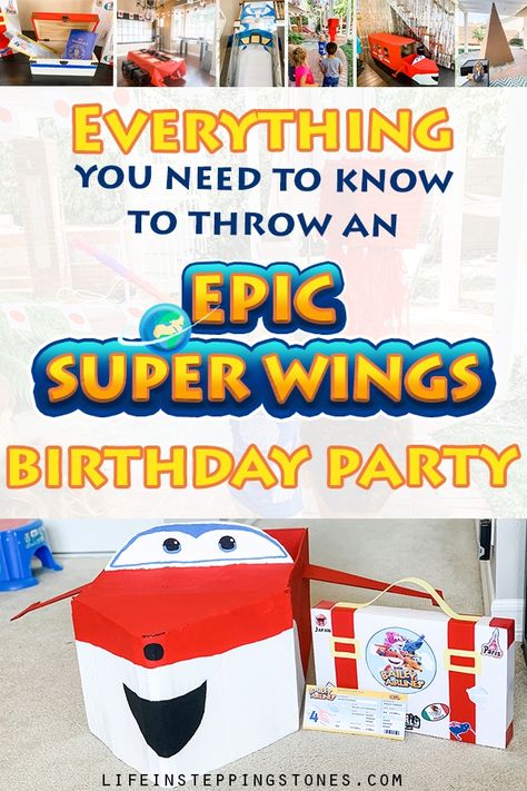 Travel Theme Birthday Party, Travel Themed Birthday Party, Super Wings Birthday Party, Travel Theme Birthday, Wings Party, Adult Birthday Party Ideas, Hosting A Birthday Party, Diy Wings, Super Wings