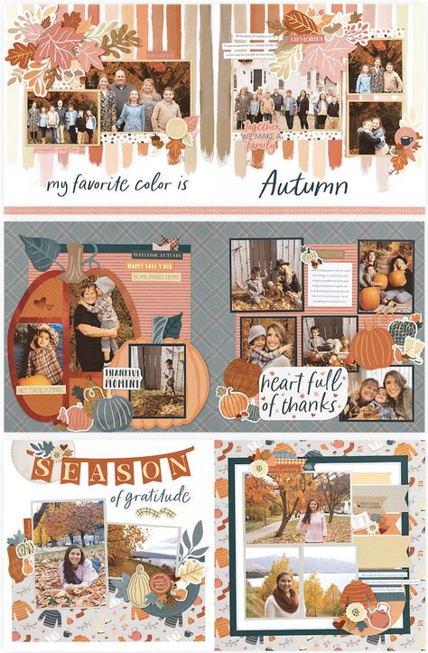 September Scrapbook Page Ideas, Pumpkin Scrapbook Layouts, Fall Scrapbook Layouts Autumn, Fall Wedding Scrapbook Layouts, Autumn Scrapbook Ideas, October Scrapbook Ideas, Fall Scrapbook Ideas, Autumn Scrapbook Layouts, Thanksgiving Scrapbook Layouts