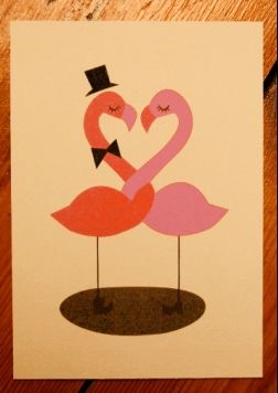 Flamingos. Flamingo Valentine, Dorm Door Decorations, Anthony Burrill, Valentine Drawing, Flamingo Wedding, Darling Clementine, Fancy Flamingo, Letterpress Stationery, Flamingo Art