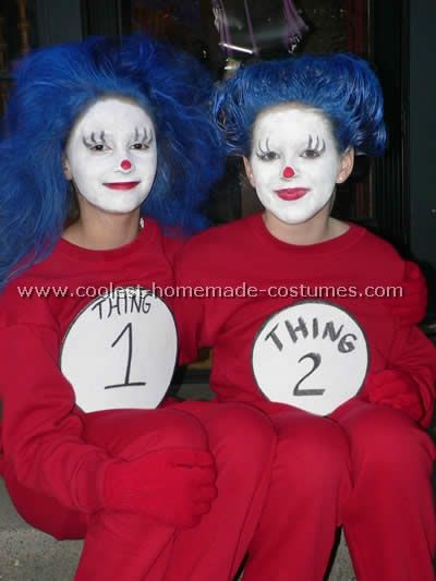 Coolest Homemade Costumes | Coolest Homemade Cat in the Hat Costume Ideas Thing 1 And Thing 2 Costumes, Hat Costume Ideas, The Cat And The Hat, Thing Costume, Bff Costumes, Props Theatre, Cat In The Hat Costume, Cat And The Hat, Seussical Jr