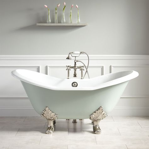 What Is a Slipper Bathtub? Lime Green Bathrooms, Green Bathroom Rugs, Clawfoot Tubs, Slipper Bathtub, Vintage Bathtub, Steam Showers Bathroom, Clawfoot Tub, Bathroom Layout, Green Bathroom