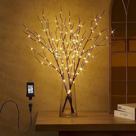 Branch Lights, Artificial Tree Branches, Vase With Branches, Twig Lights, Tree Bark Texture, Lighted Branches, Birch Branches, Christmas Tree Branches, Led Tree