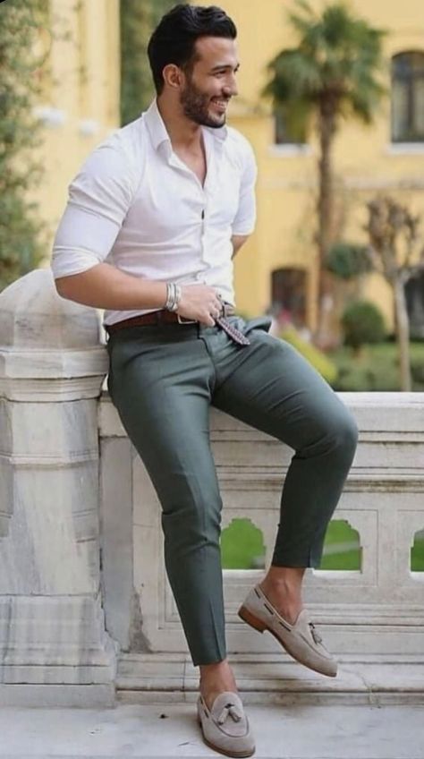 Handsome Men Quotes, Mens Business Casual Outfits, Formal Men Outfit, Men Fashion Casual Shirts, Shirt Casual Style, Mens Casual Dress Outfits, Wedding Shirts, Smart Casual Outfit, Mens Fashion Casual Outfits