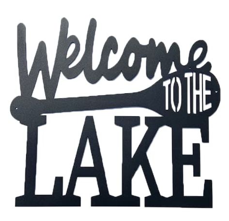 PRICES MAY VARY. ⚓ SIZE 18" x 20": Great Lake House Decor for Lake Life at The Lake House to enhance Cottage Decor and Beach Decor and Cabin Decor and Porch Decor and Welcome Home Sign. ⚓ GREAT for INDOOR & OUTDOOR WELCOME SIGN: Our black metal wall decor are made from 14-Gauge Galvanized metal. Then finished with a Black Powder-Coat to provide Lake Decor several times sturdier than comparable items and built to last for years indoors and outdoors. ⚓ MADE IN THE USA: Each Lakehouse Decor sign is Outdoor Spray Paint, Lake Life Decor, Welcome To The Lake, Lake House Gifts, Outdoor Welcome Sign, Outdoor Metal Wall Art, Black Wall Decor, Lake Decor, Lake Signs