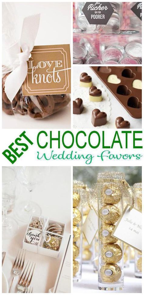 chocolate-wedding-favors Wedding Door Gifts Ideas Diy, Diy Chocolate Wedding Favors, Wedding Favors Food Treats, January Wedding Favors For Guests, Chocolate Decorations For Wedding, Wedding Candy Favors For Guests, 50th Anniversary Party Favors For Guest, Wedding Favor Display Ideas, Wedding Chocolate Decoration Ideas