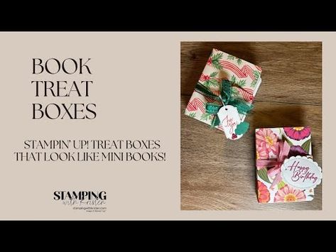 (347) How to Decorate Book Treat Boxes - YouTube Su Book Treat Boxes, Stampin Up Book Treat Boxes, Treat Boxes Ideas, Decorate Book, Gift Card Book, Boxes Ideas, Treat Holders, Treat Holder, Card Book