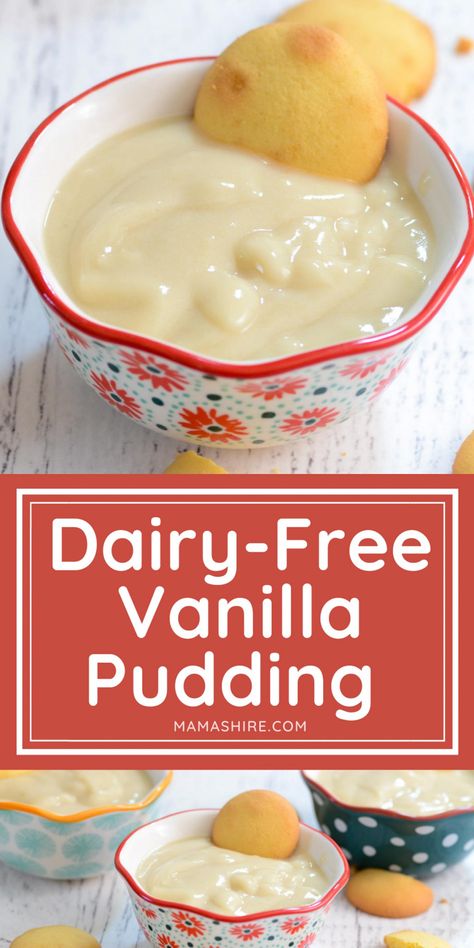 Make your own homemade dairy-free vanilla pudding. With this easy recipe and common ingredients you can make this delicious pudding anytime. Home Made Pudding, Vanilla Pudding Recipe, Milk Pudding Recipe, Pudding Recipes Homemade, Dairy Free Pudding, Vanilla Pudding Recipes, Dairy Free Cooking, Vegan Pudding, Dairy Free Recipes Dinner